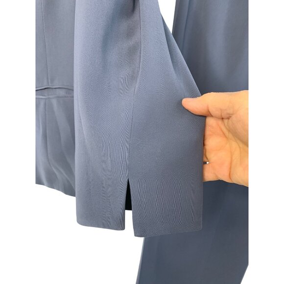 Kasper Zip Relaxed 2-Piece Gray Pant Suit Size 16 Cuffable HR Wide Leg 7636 GUC - Picture 10 of 15